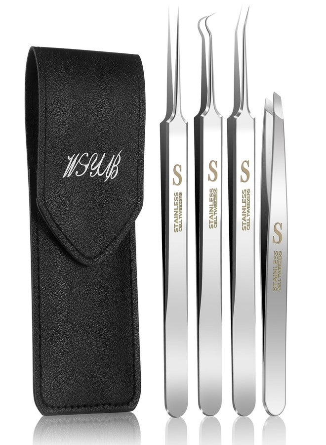 WSYUB Professional Blackhead Tweezers, Blackhead Remover Tools,Ingrown Hair Removal Kit - Image 1